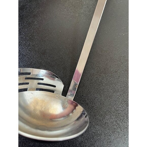 VTG Ladle Strainer Bakelite Brown Butterscotch Swirl Handle Stainless Steel MCM - Picture 5 of 16